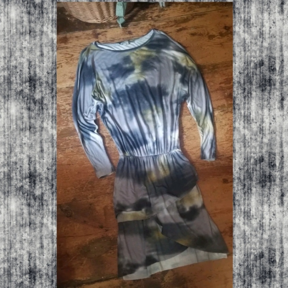 People Like Frank Raw Cut Tie dye Funky Dress rare unique Designer New!